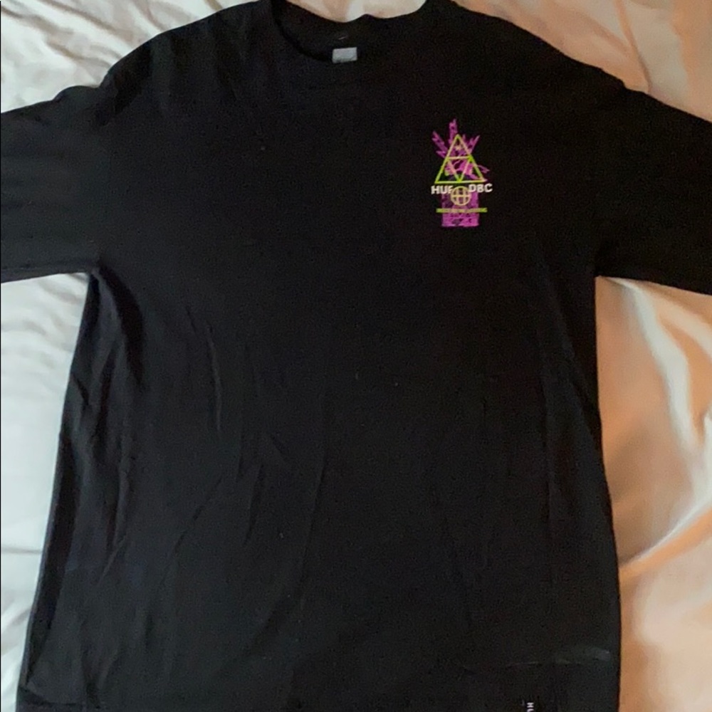 New Black Long Sleeve Huf Shirt
